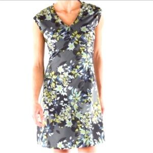 REI Northway floral print V neck dress stretchy spring dress knee length conserv